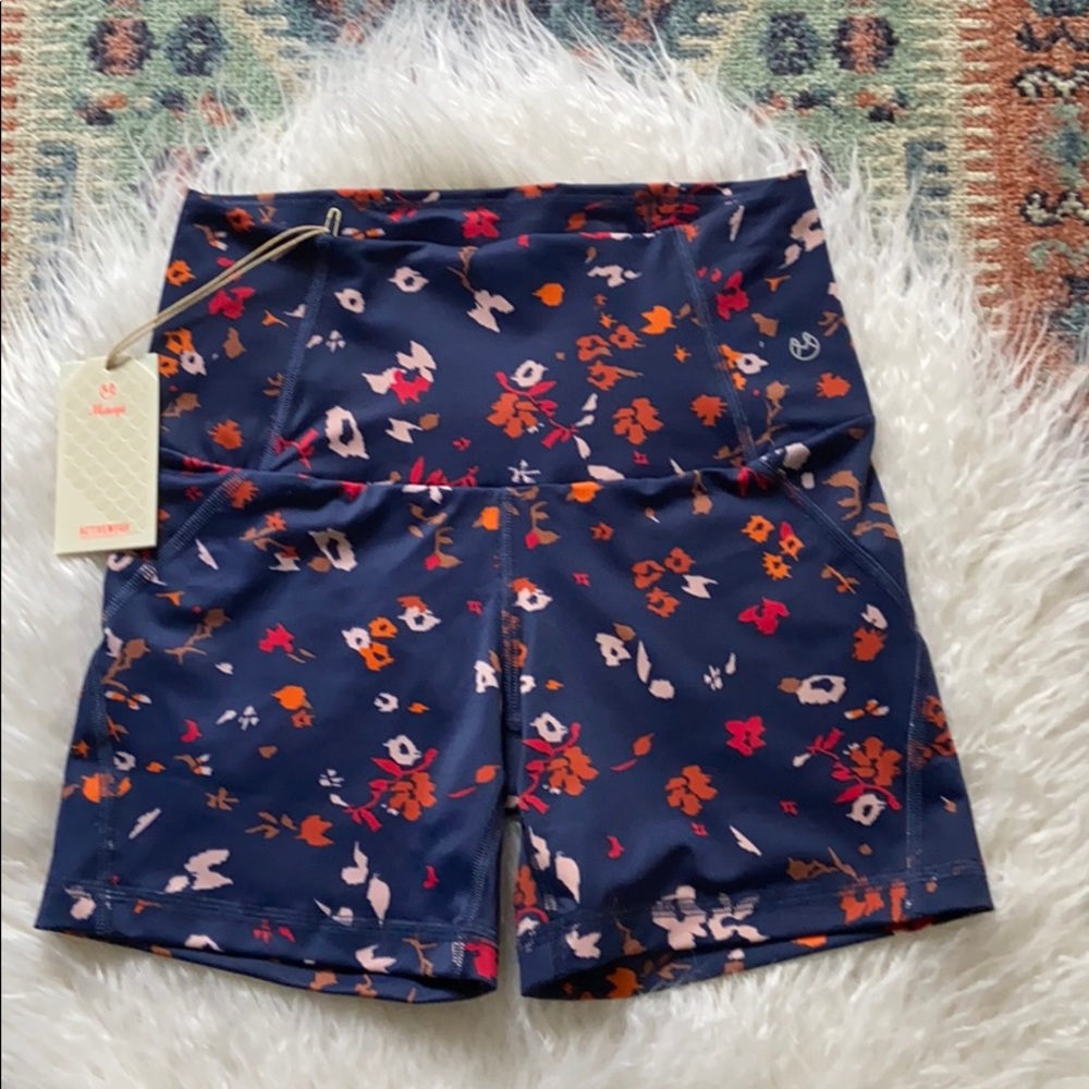 maaji bike short heat wildflower floral yoga athleisure summer short 5” XS